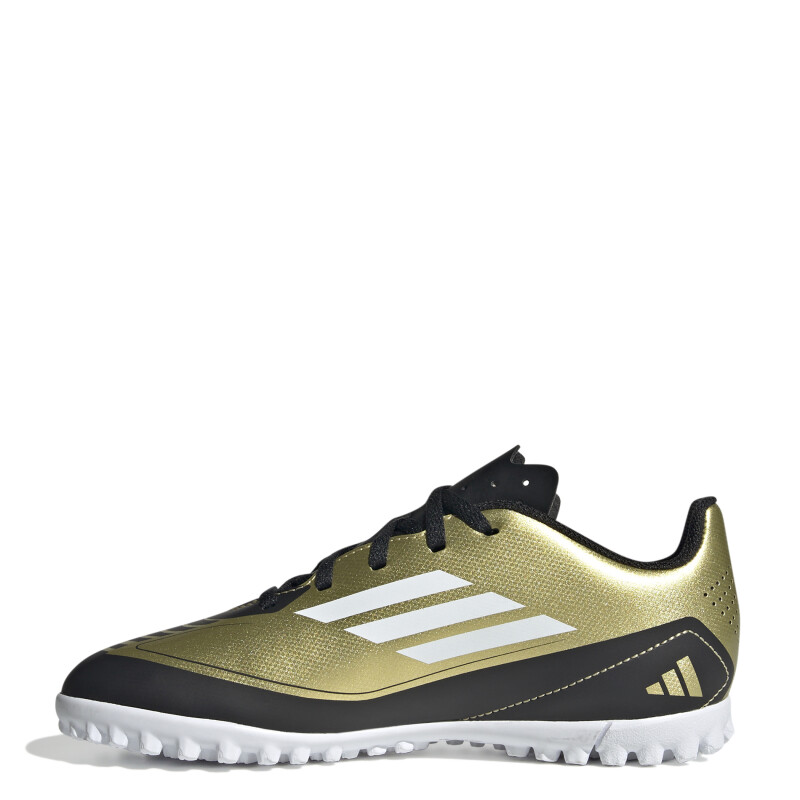 Championes de Niños Adidas Fútbol 5 F50 Club Messi TF Dorado - Negro - Blanco