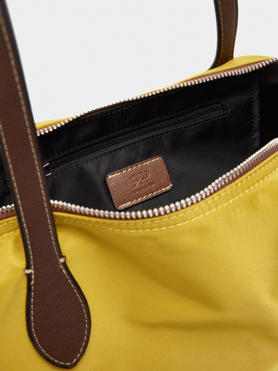 Bolso Shopper De Nylon L mostaza