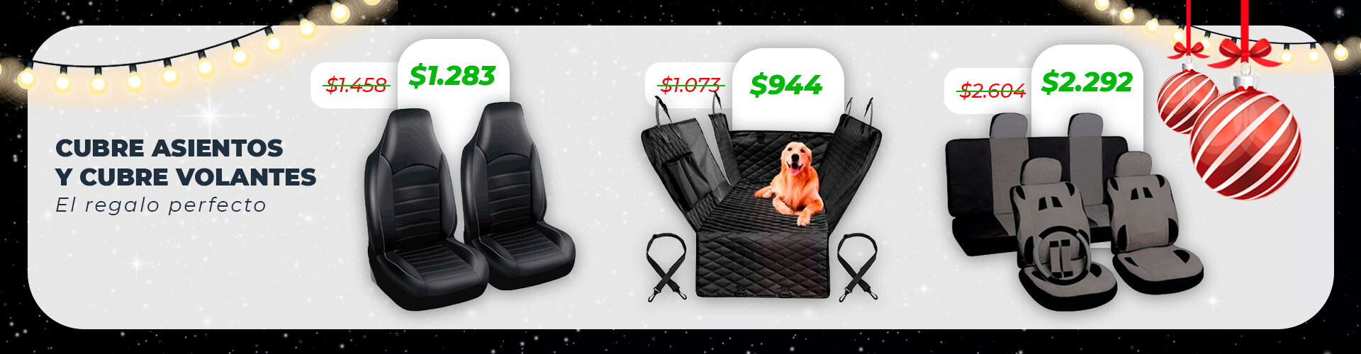 NAVIDAD CUBRE ASIENTOS-VOLANTES