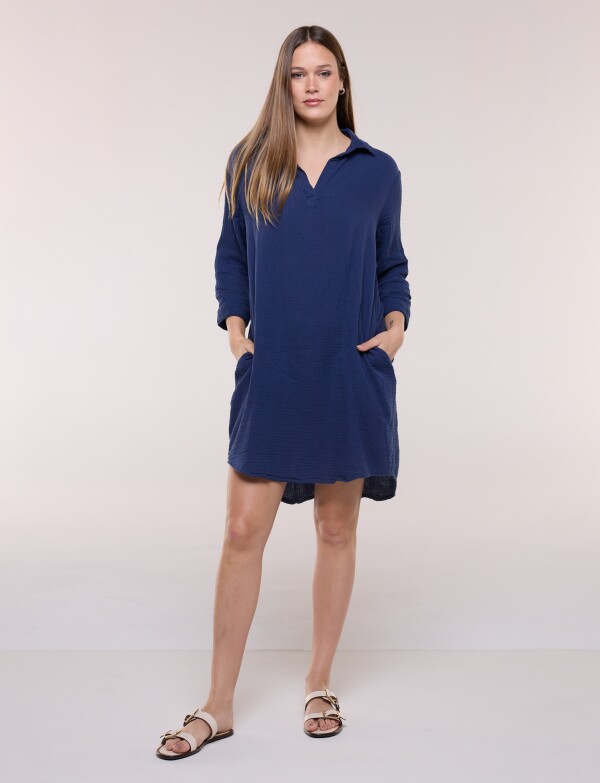 Vestido Botones MARINO