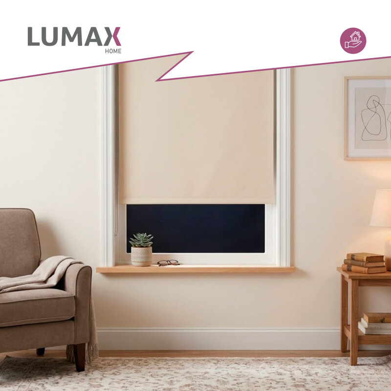 Cortina Roller Blackout Lumax 160 X 200 Cm Colores Beige