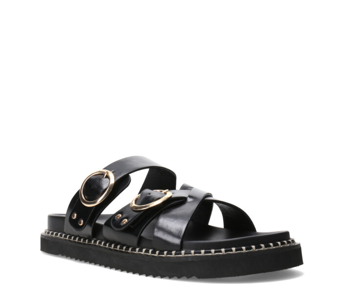 Sandalia ZELV con dos tiras Black