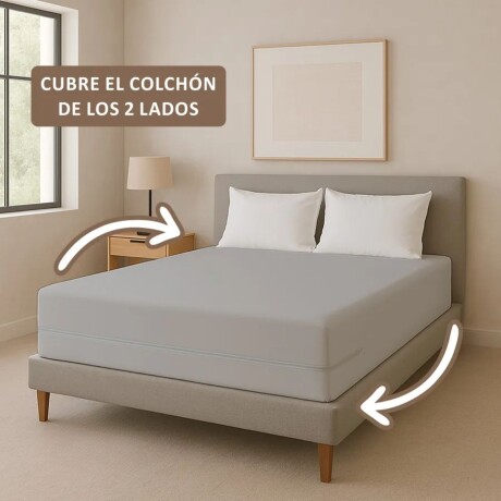 Funda de colchón con cierre 1 plaza X 20 Cm gris