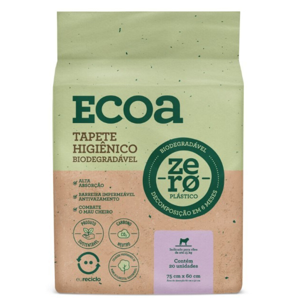 TAPETE HIGIENICO ECOLÓGICO ECOA 75X60 PARA PERROS TAPETE HIGIENICO ECOLÓGICO ECOA 75X60 PARA PERROS