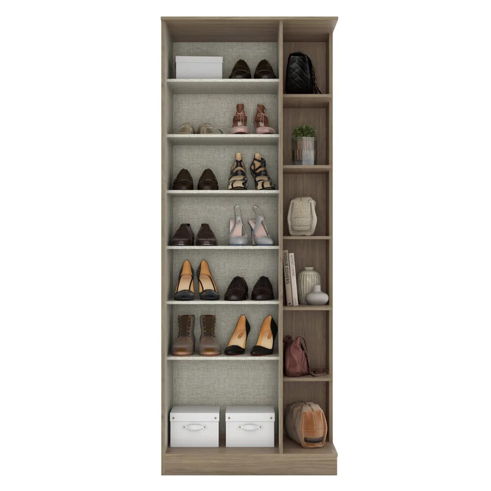 ROPERO 1 PUERTA GUARDARROPA ARMARIO PLACARD CLOSET CON ESPEJO Y ESTANTES COLOR MADERA CLARA