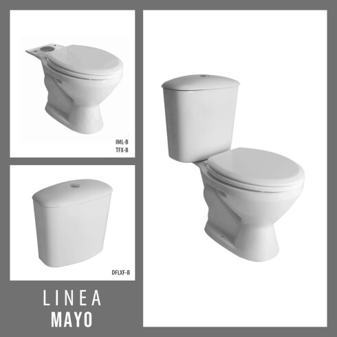 INODORO, TAPA Y MOCHILA FERRUM LINEA MAYO DESCARGA 25 CMS. BLANCO