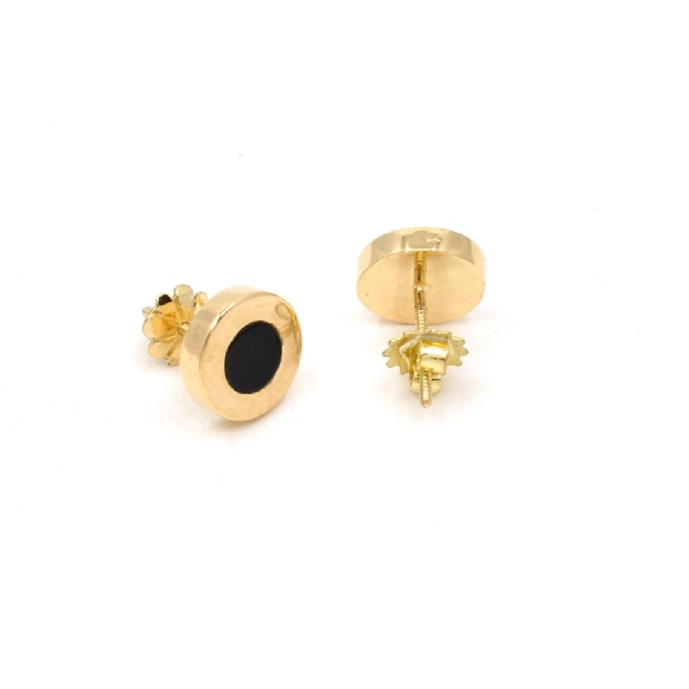 Caravanas En Oro 18K Y Onix Caravanas En Oro 18K Y Onix