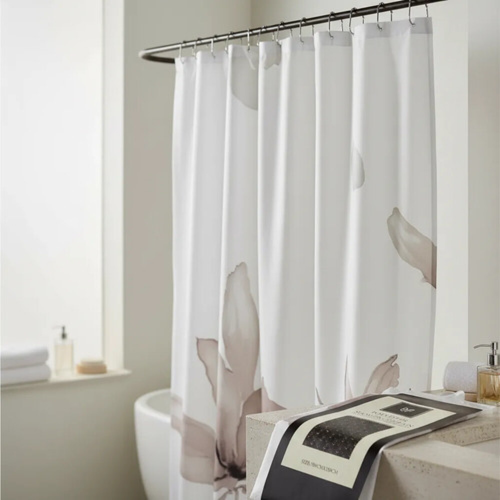 Cortina polyester baño flores180x180cm +12 ganchos Cortina polyester baño flores180x180cm +12 ganchos