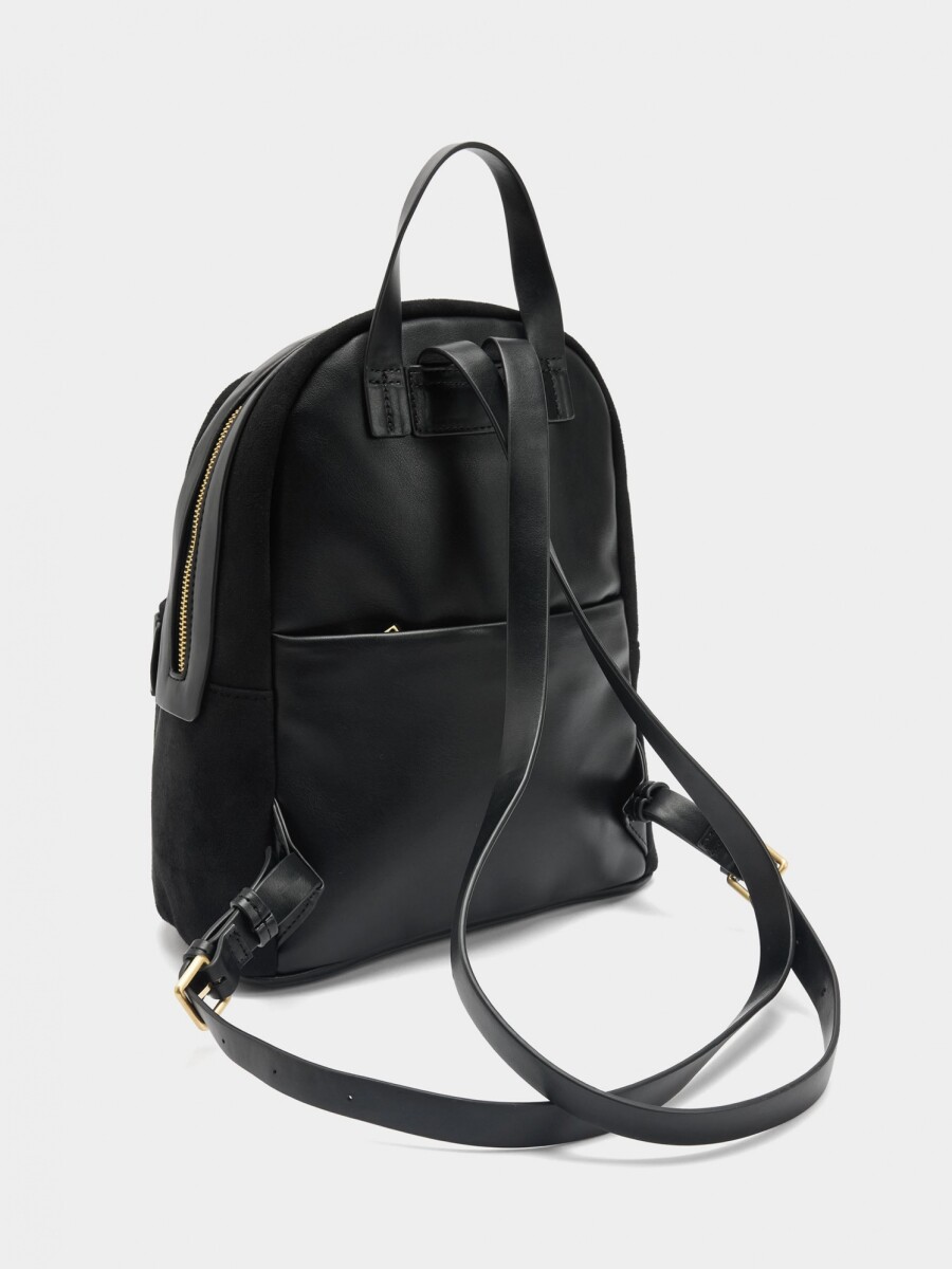 Mochila Básica Efecto Piel negro