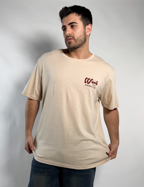 Remera oversize con estampa Ponce Beige