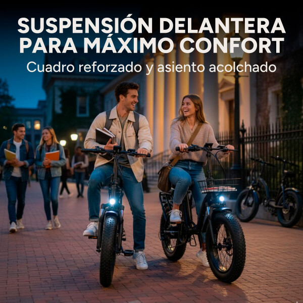 Bicicleta Electrica GoGreen Gorilla Rueda Ancha 350w 10Ah Color Negro