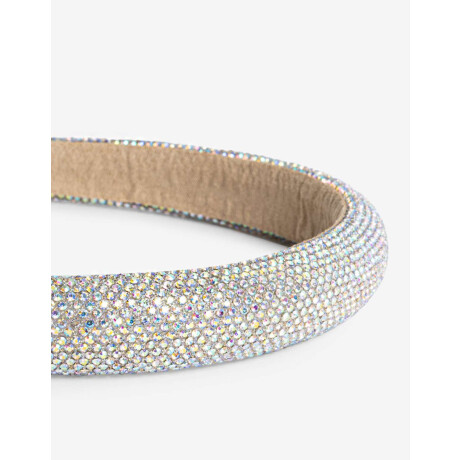 Vincha Puffy Con Strass Plateado