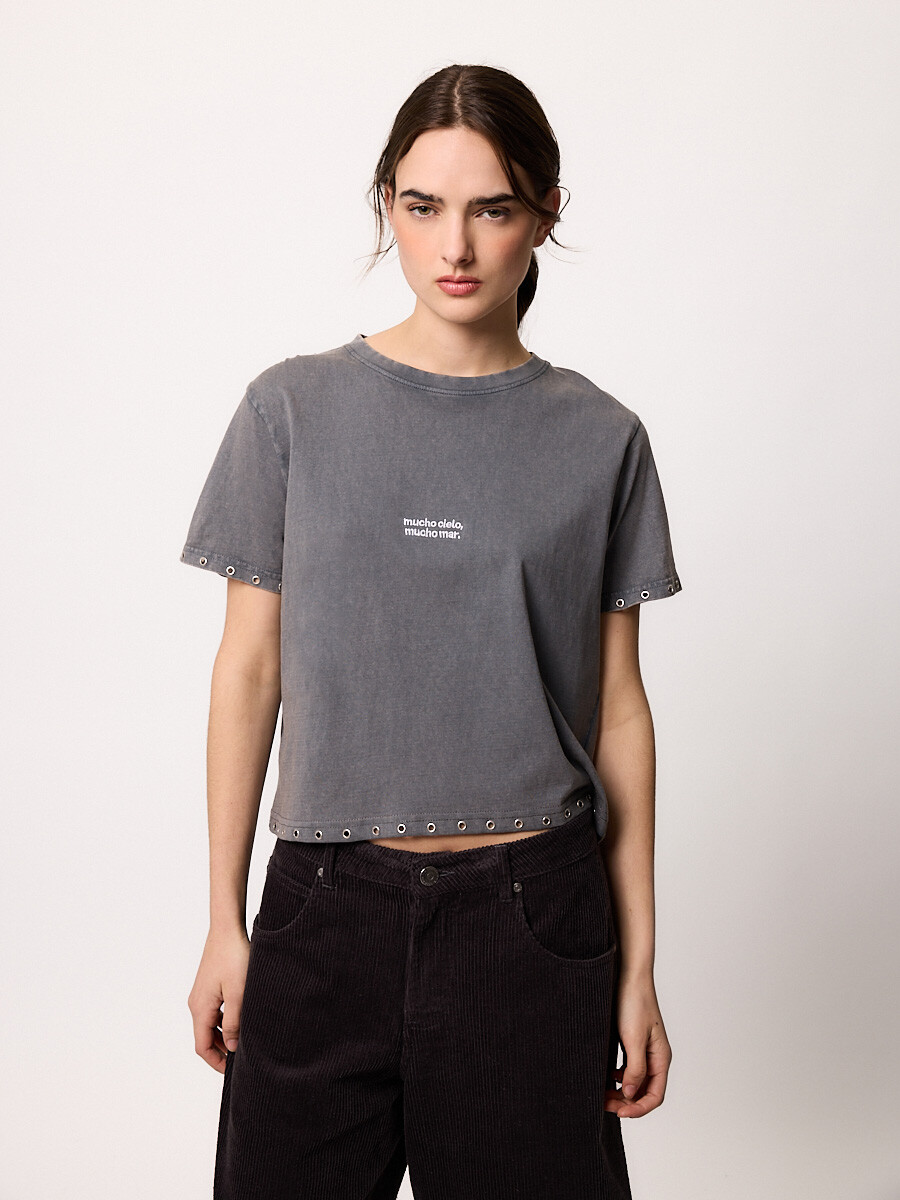 T-SHIRT M/C CIELITO DIXIE - Gris Piedra 