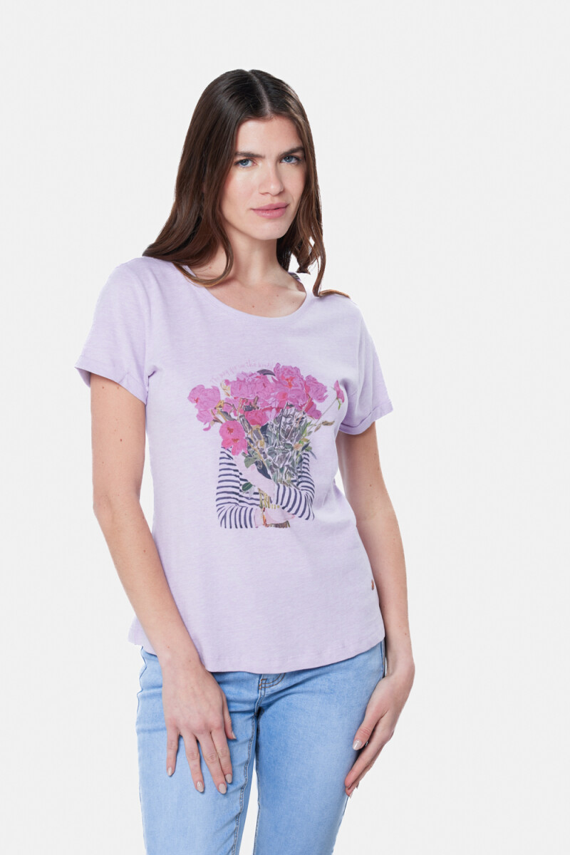 REMERA ESTAMPADA - Lila 