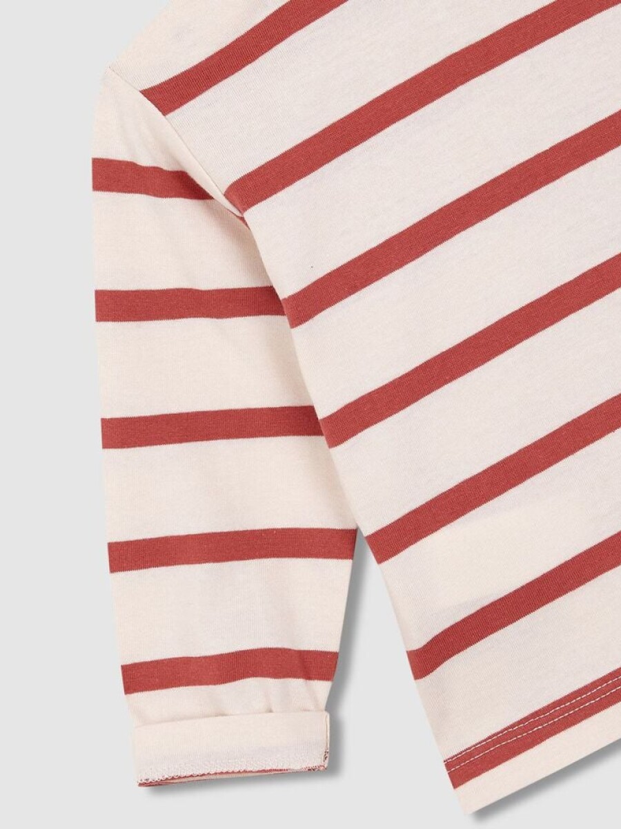 Camiseta Con Print Coral Oscuro