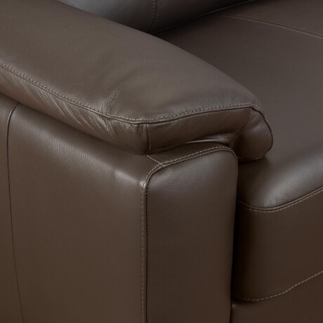 SOFA 3 CUERPOS CUERO-100-NATURAL MARRON VENECIA CHOC.