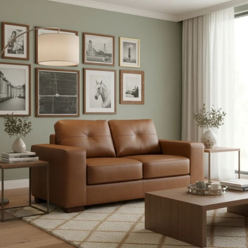 SOFA 100% CUERO - MODELO DOMINI 2 CUERPOS - MARRON SOFA 100% CUERO - MODELO DOMINI 2 CUERPOS - MARRON