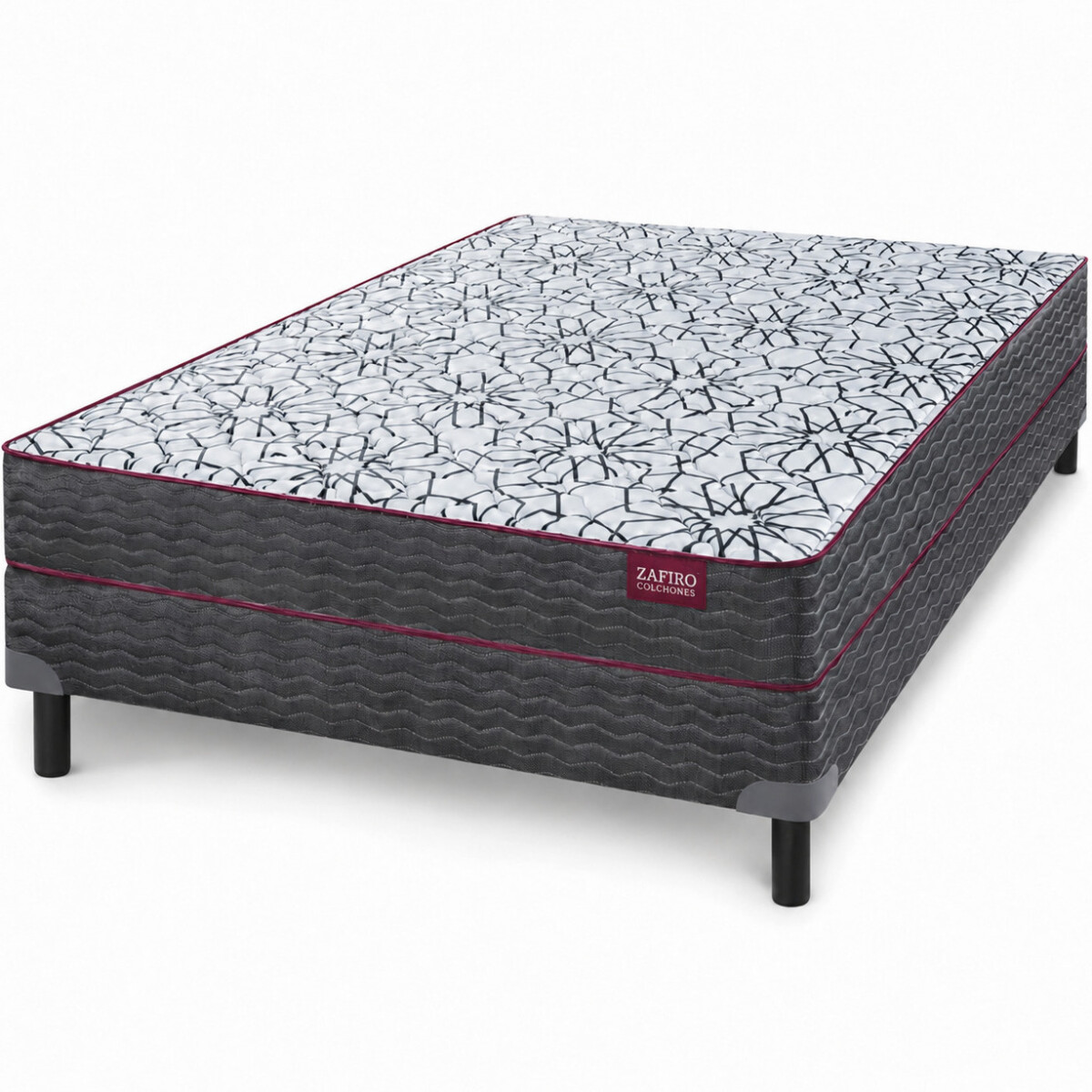 Conjunto sommier y colchón de resortes Zafiro Iridio 2 plazas 140x190 