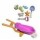 Set Juego De Playa Infantil 8 Piezas Con Carretilla y Moldes Rosa/naranja