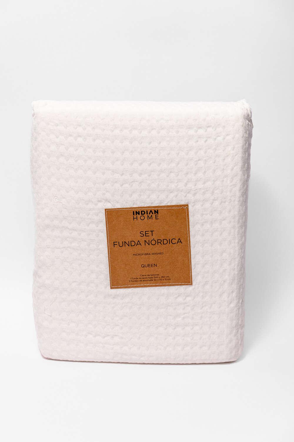 Funda Nórdica 2 Plazas Queen Microfibra Washed Blanco