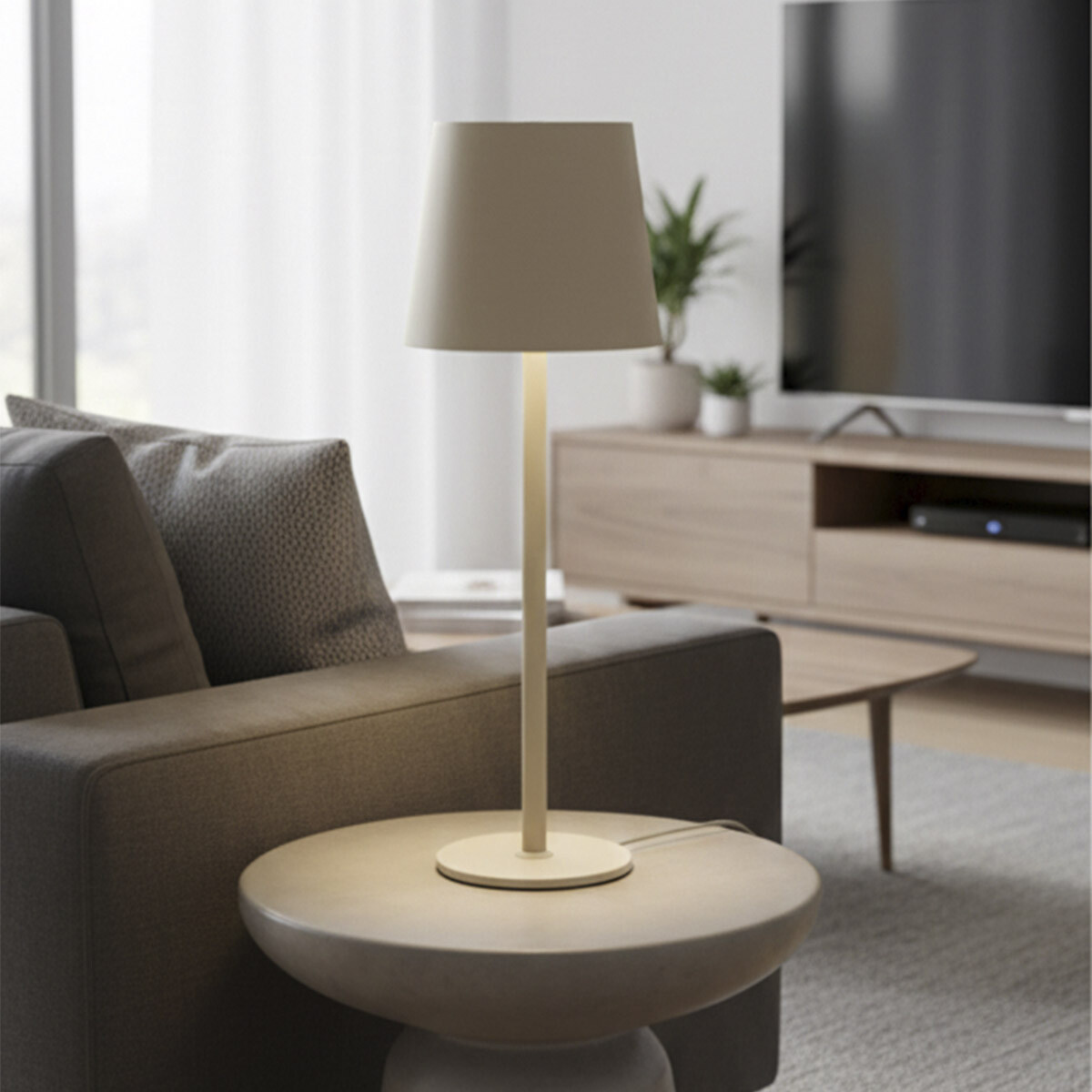 Lampara LED Recargable Portátil 36 cm - BEIGE 