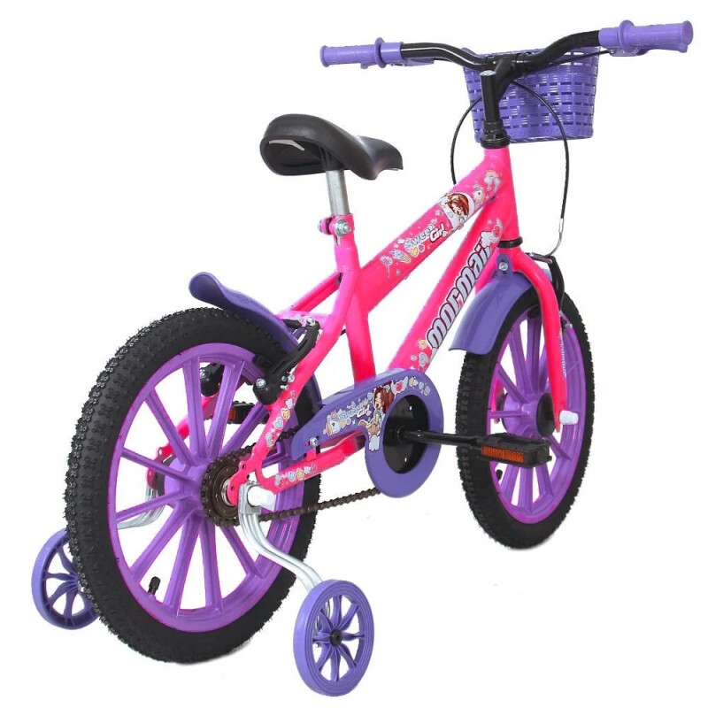 BICICLETA MORMAII NENA RODADO 16 SWEET GIRL ROSA CHICLE C/CANASTO Bicicleta Mormaii Nena Rodado 16 Sweet Girl Rosa Chicle C/canasto