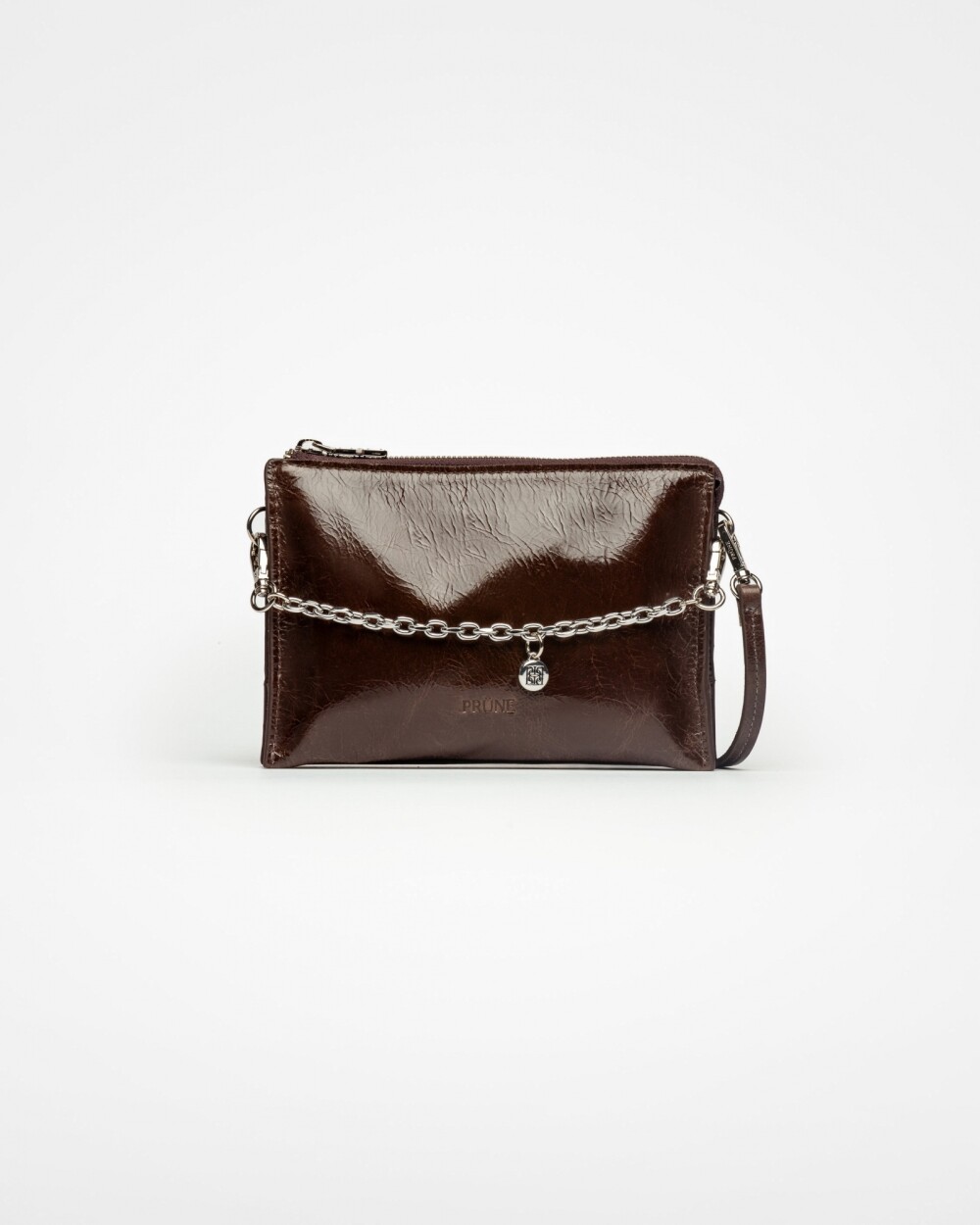 Mini bag Kaia en cuero arrugado Chocolate