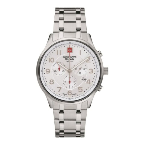 Reloj Swiss Alpine Military Skymaster 7084.9132 para hombre con correa de acero Plateado