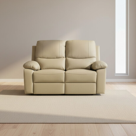 RECLINER MANUAL 2 CUERPOS CUERO-Y-SIMIL-CUERO MARRON LINA TAUPE
