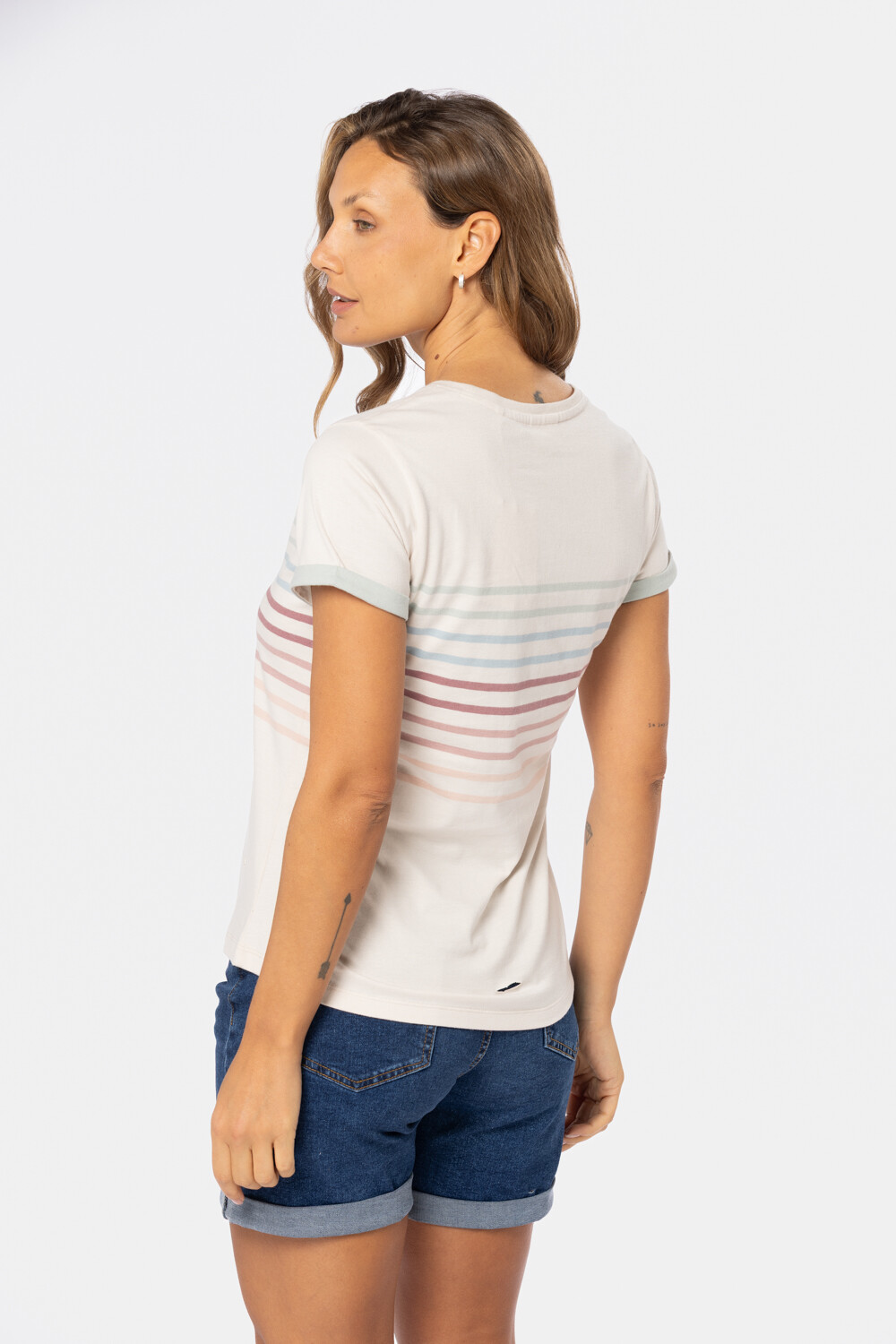 REMERA RAYADA Beige