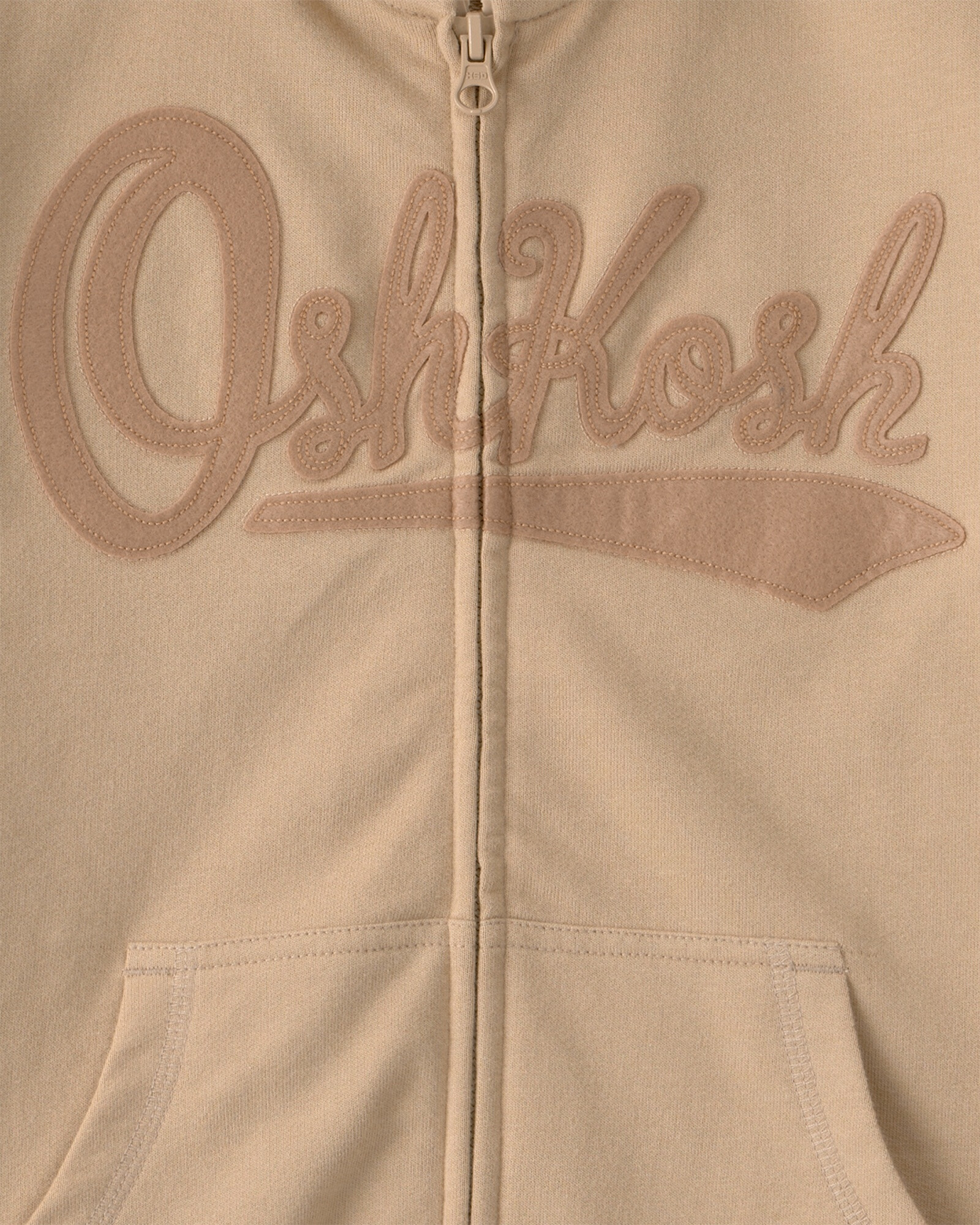 Campera de algodón, beige, con capucha y logo Sin color