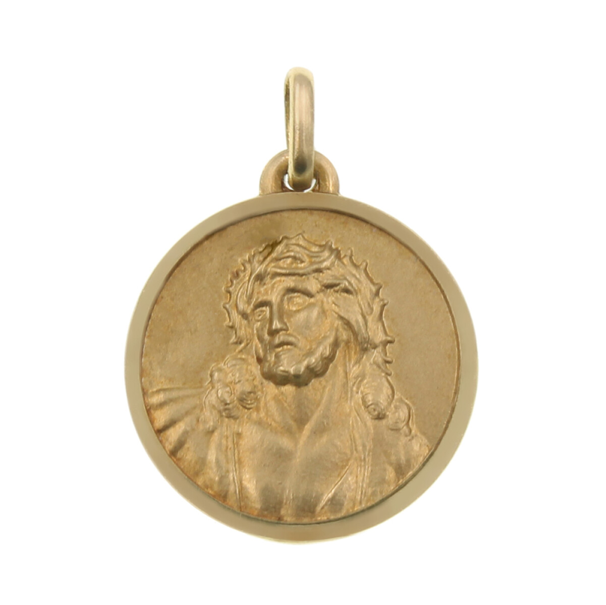 Medalla religiosa de oro amarillo 18k - Cristo 