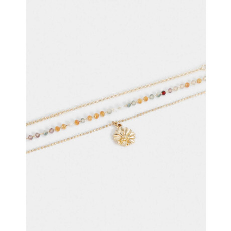 Set De Pulseras Flexibles Con Dije Dorado