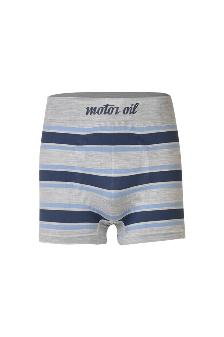 Boxer rayado microfibra Gris y azul