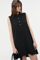 VESTIDO CORTO CON CUELLO Negro