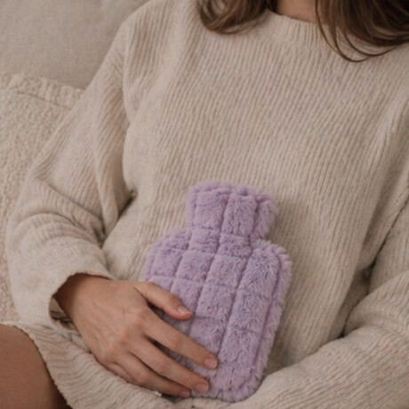 Bolsita de Agua Caliente 1L con Funda de Peluche Suave Violeta