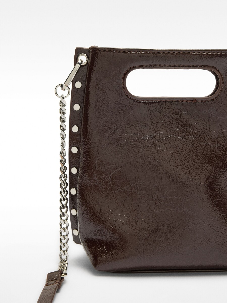Bolso Tote Con Efecto Craquelado marron