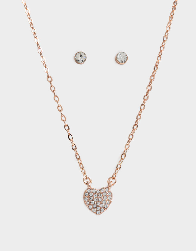 Bijouterie Set Bañada en Oro Rosa Bijouterie Set Con Strassbañado En Oro Rosa - Dorado