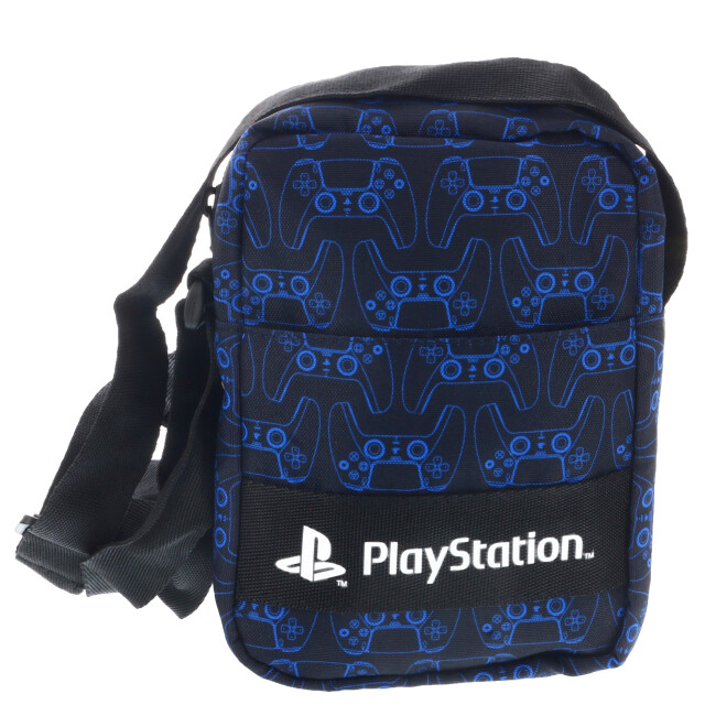 Cartera Play Station Bandolera Negro - Azul