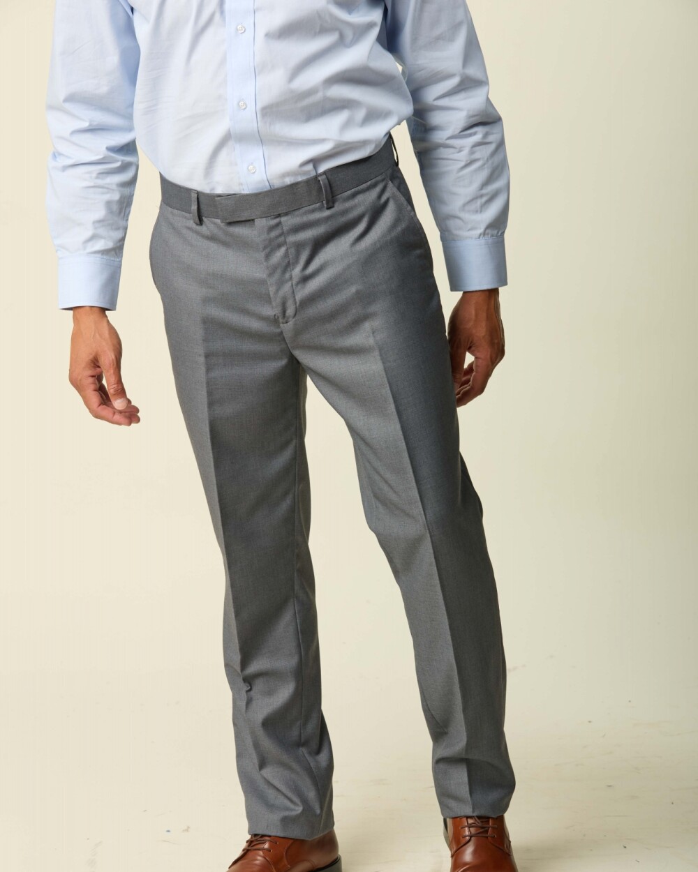 Pantalón Vestir Corte Clásico Gris Medio