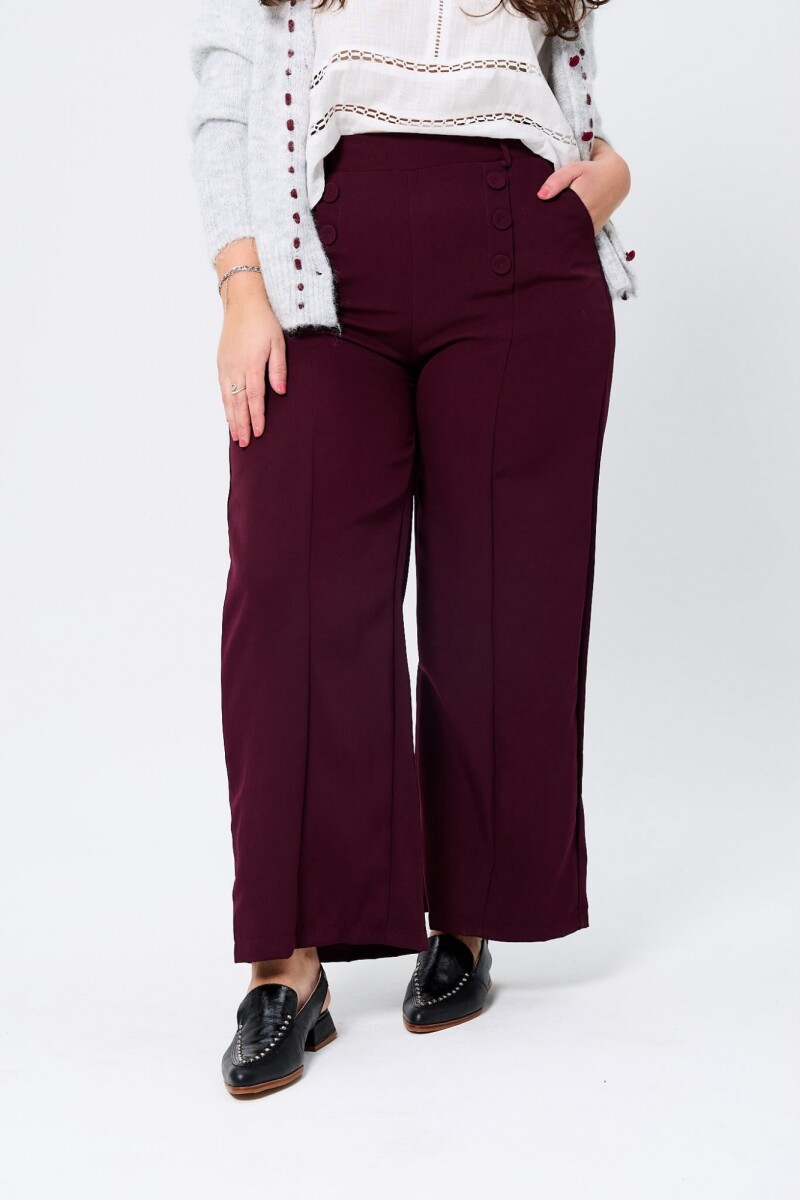 Pantalón Botones - Bordo 