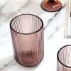 Vaso de Vidrio Labrado Diseño Lineas Set 6 Unidades Rosa Malva