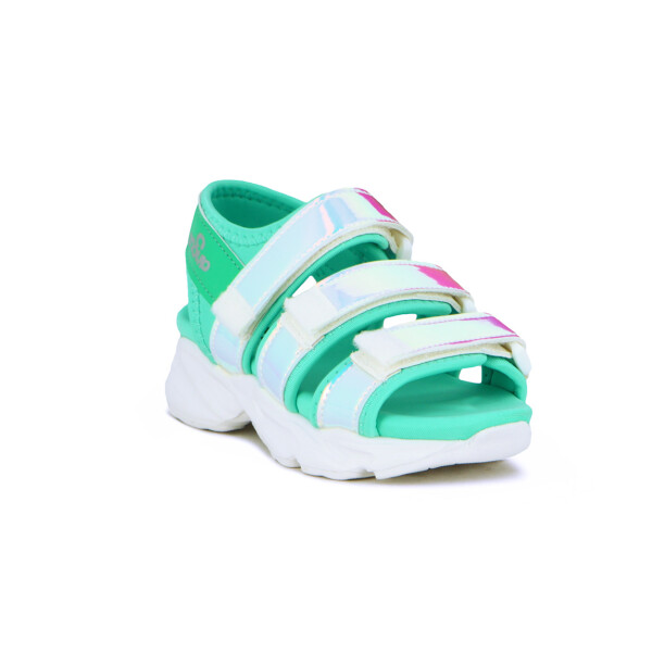 Angus Sandalia Niña 2 Tiras C/ Pulsera Y Velcro Aguamarina