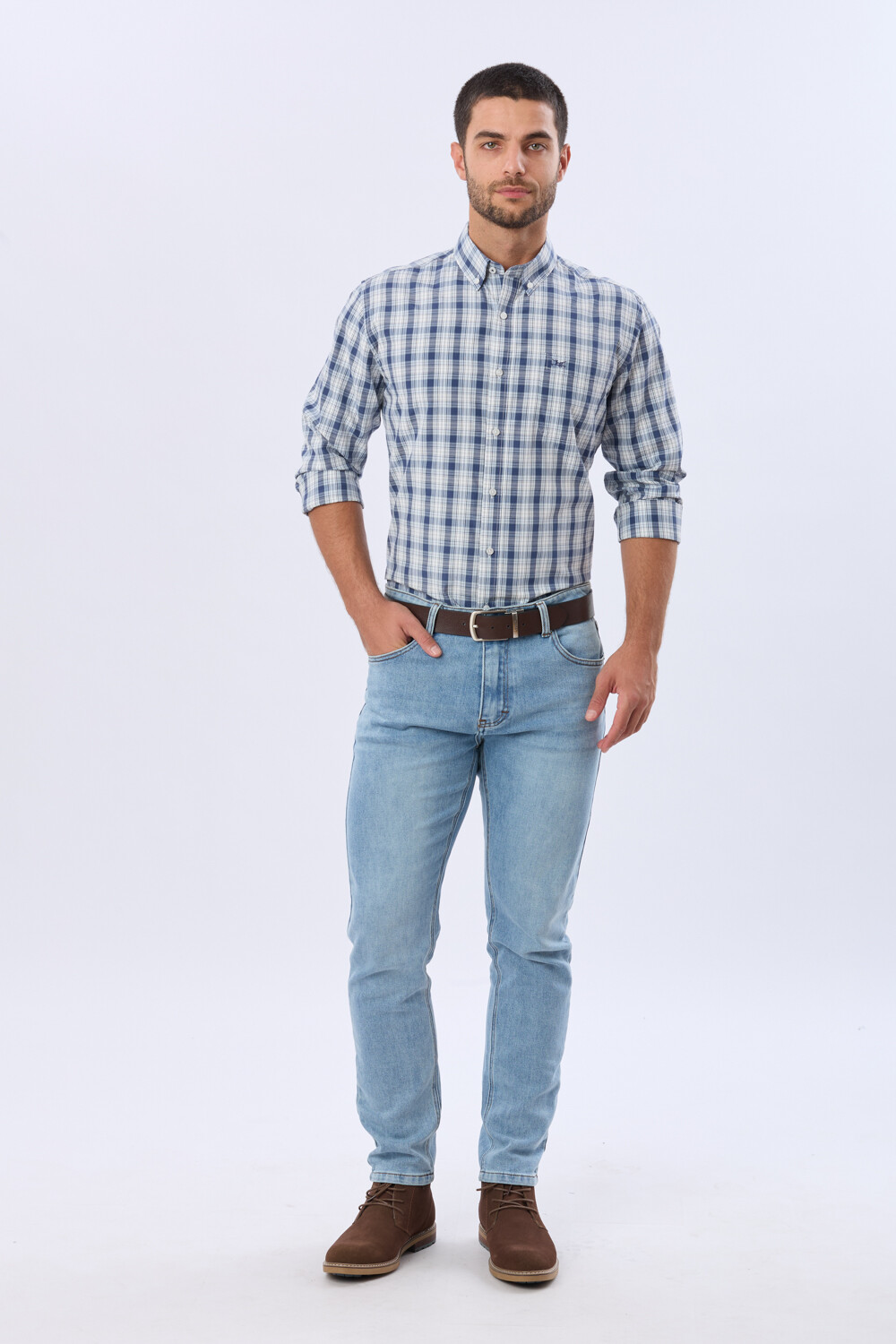 PANTALÓN DE JEAN SKINNY Celeste