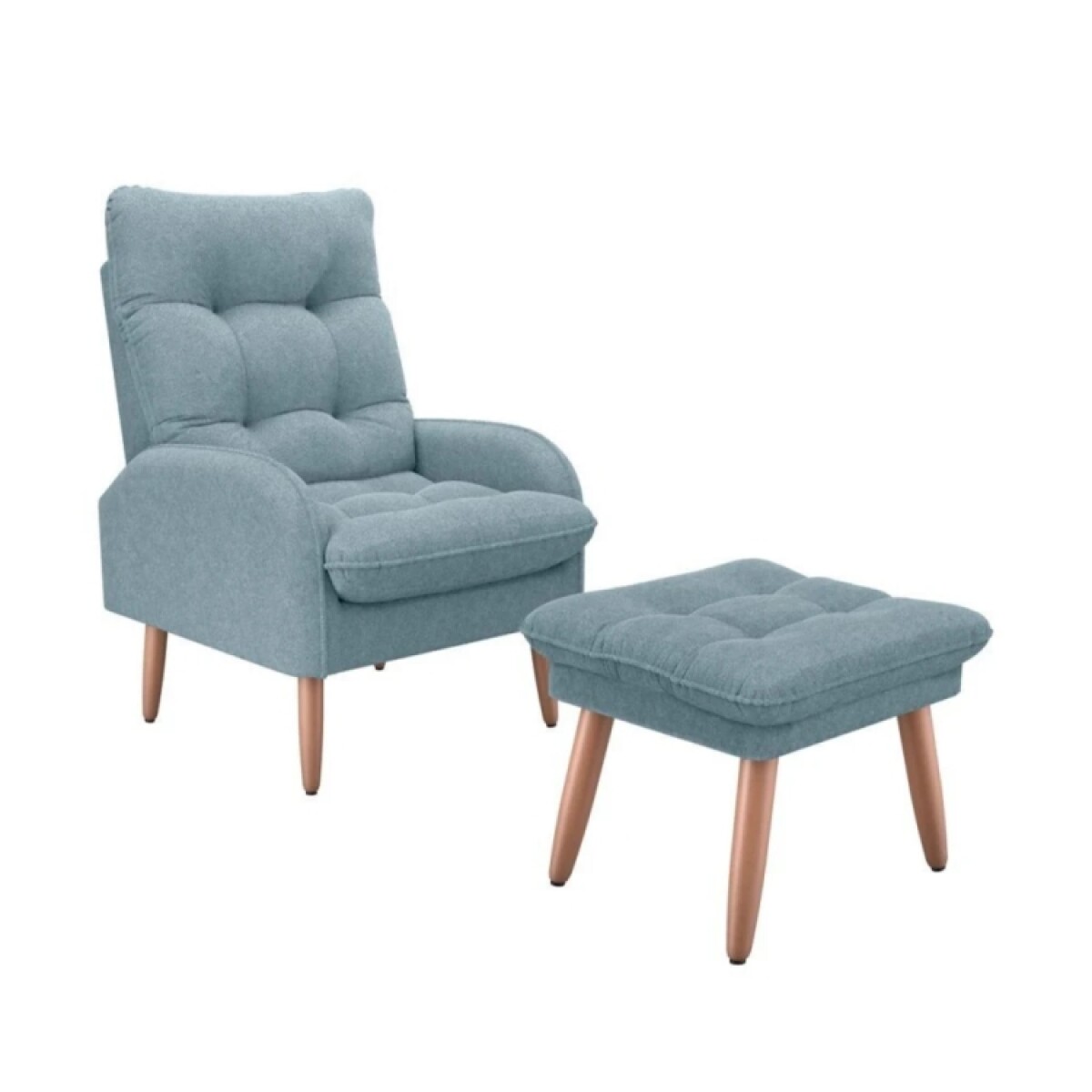 Poltrona Con Puff Nantes Azul 