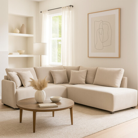 Rinconera Modulare - Tela Microfibra - Chaise derecho AA-10 (Beige)