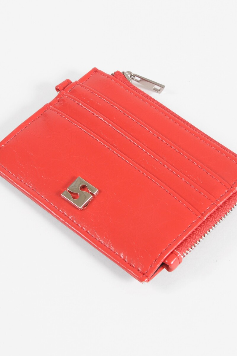 Tarjetero matelaseado shinny rojo