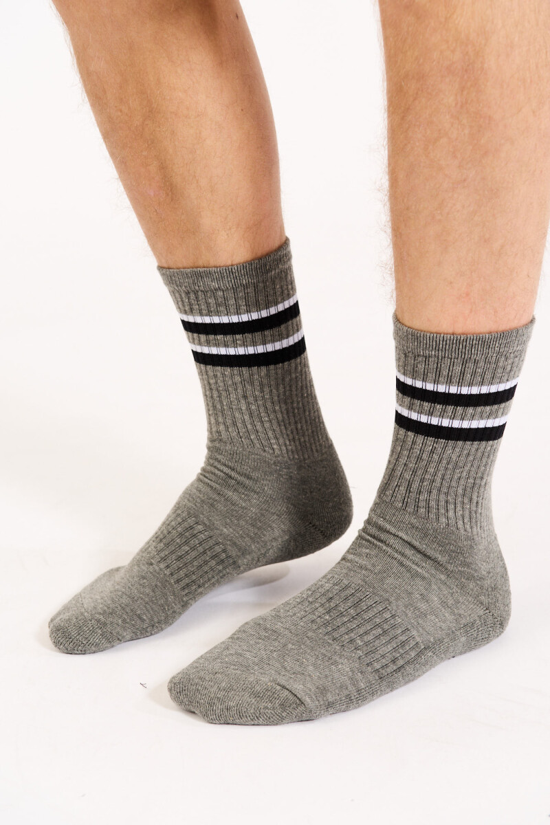 MEDIAS 3/4 DOUBLE LINE SOCKS G-gris