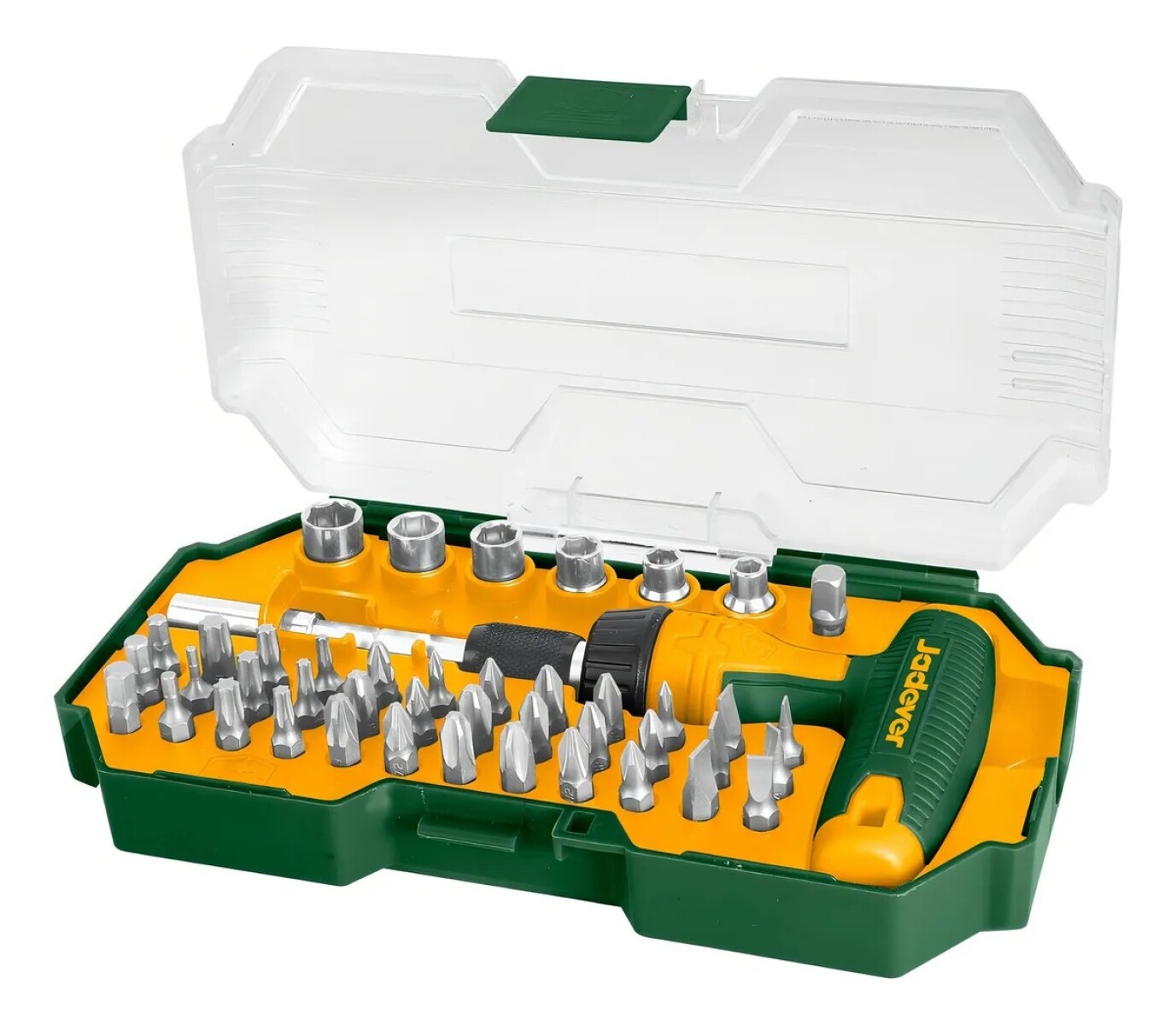 Set Juego Dados y Puntas 45 Pcs Mango T Jadever Mecánica 