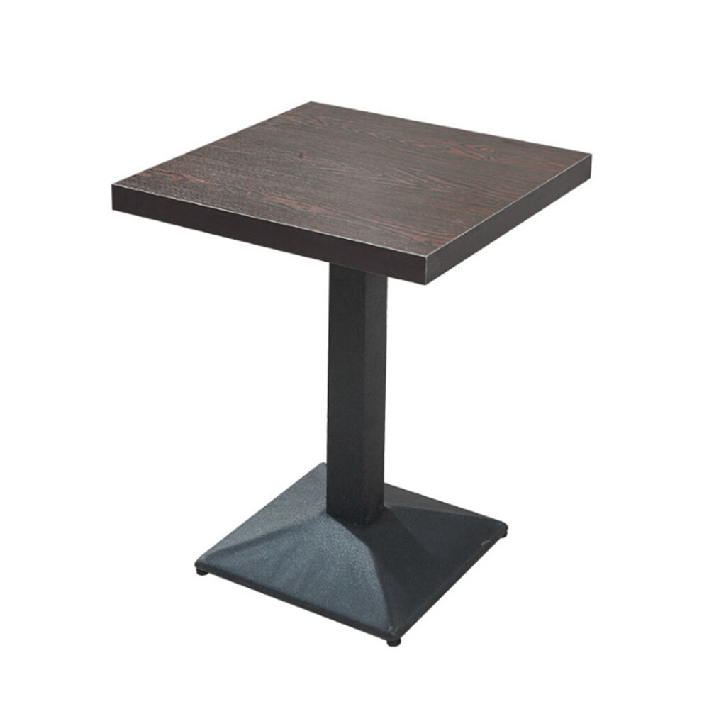 Mesa De Bar Cuadrada De Madera Y Metal Marron oscuro